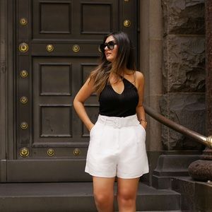 White Linen Shorts